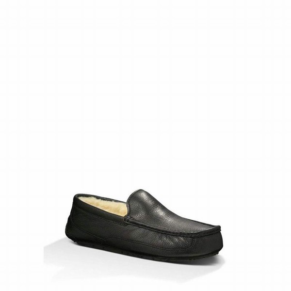 Black UGG Ascot Slippers For Men | UK 00723